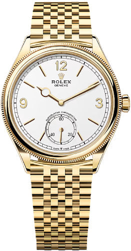 Rolex 1908 39mm Yellow Gold Intense White Dial Divided Bezel Settimo Bracelet | 52508 | 2025