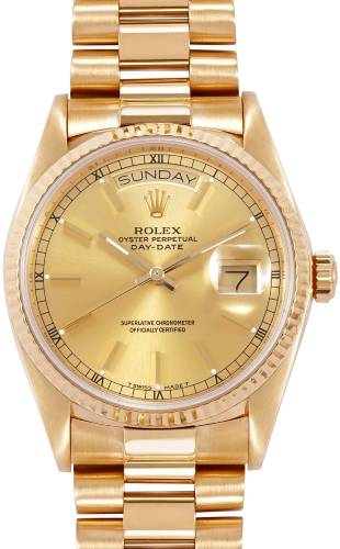 Rolex Day-Date President Champagne Index 36mm Yellow Gold - 18038 - 2025