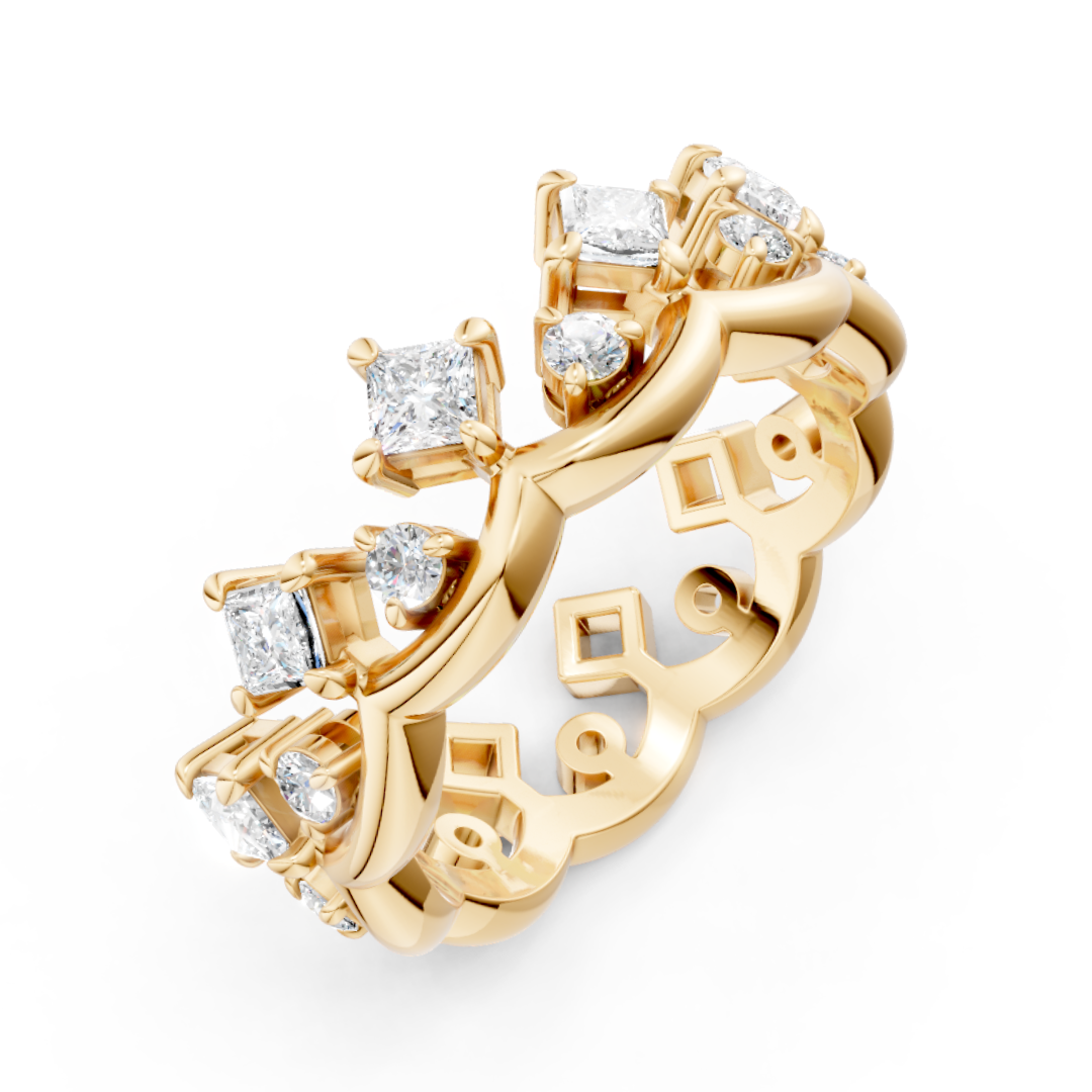 18K Gold Crown-Inspired Ring