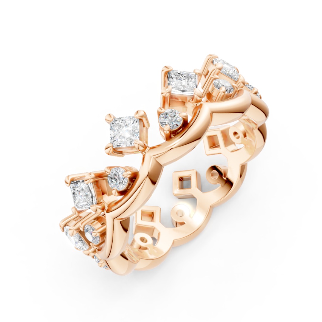 18K Gold Crown-Inspired Ring