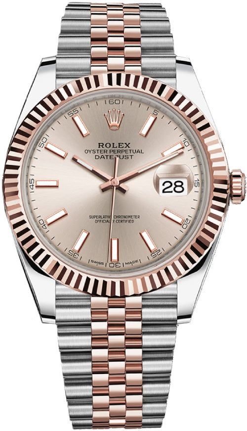 RolexDatejust 41 Automatic Watch -  Pink Sunburst Dial - Jubilee Bracelet - 126331 - 2025