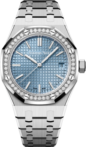 Audemars Piguet Royal Oak 37mm Selfwinding "50th Anniversary" Stainless Steel Diamond Bezel Light Blue Dial - 15551ST.ZZ.1356ST.01