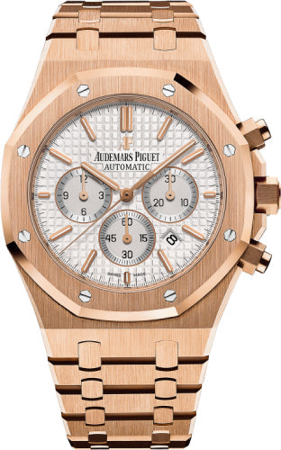 Audemars Piguet Royal Oak 41mm Chronograph Rose Gold Silver Dial - 26320OR.OO.1220OR.02