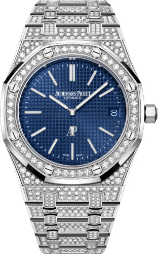 Audemars Piguet Royal Oak "Jumbo" Extra-Thin 39 mm White Gold/Diamond Blue Dial - 16202BC.ZZ.1241BC.02