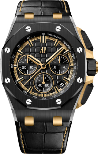 Audemars Piguet Royal Oak Offshore 43mm Chronograph Ceramic Yellow Gold Links Black Dial - 26420CE.OO.A127CR.01