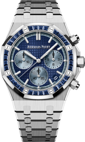 Audemars Piguet Royal Oak 41mm Chronograph White Gold Sapphire Set Bezel Blue Dial - 26240BC.SS.1320BC.01